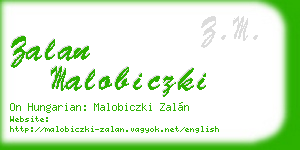 zalan malobiczki business card